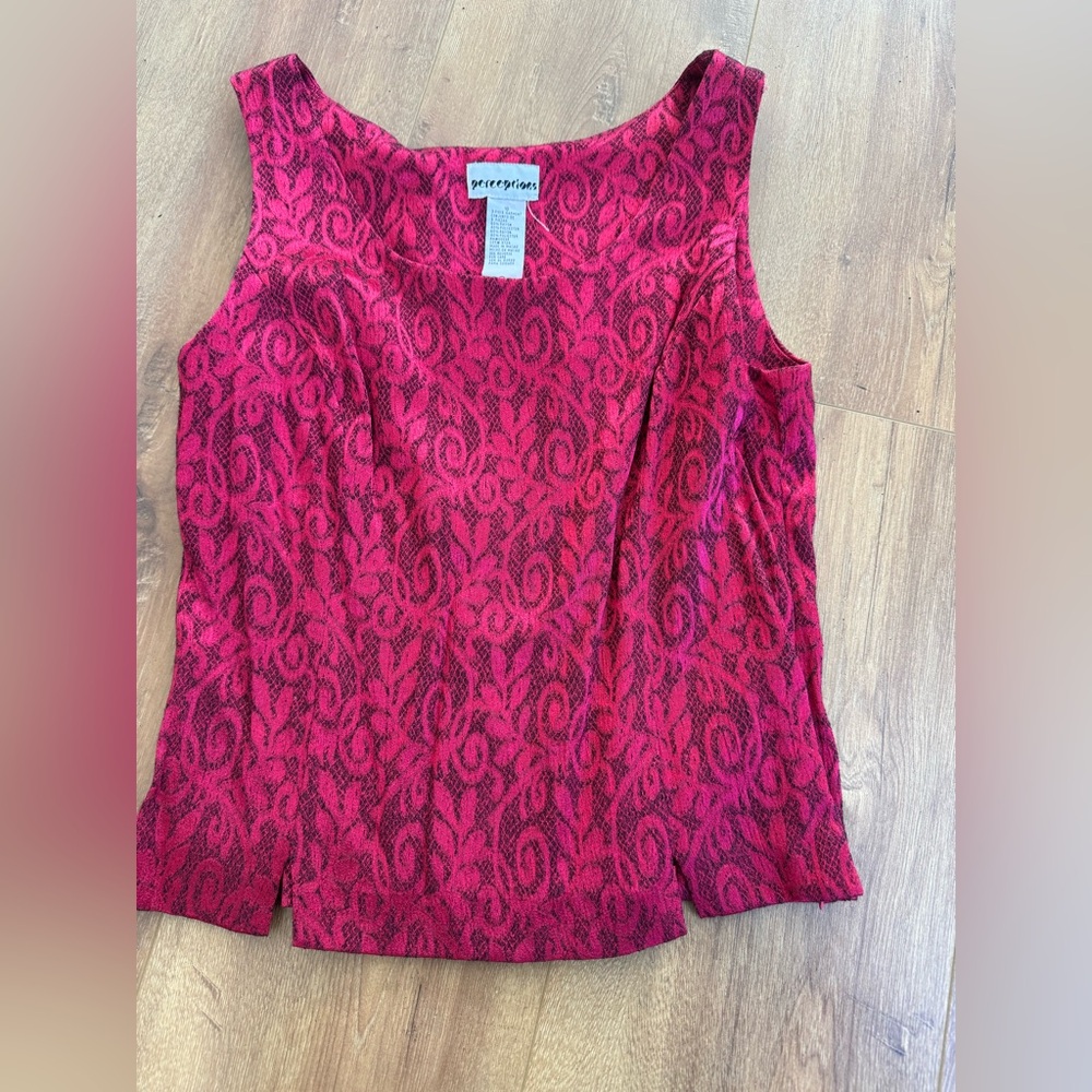 Perceptions Magenta Sleeveless Blouse